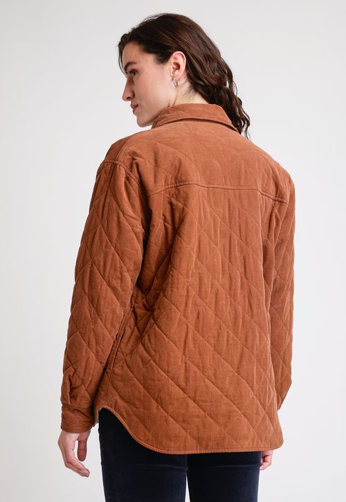 Chaqueta de Mujer Modelo Suki Cotelé Color Tabaco