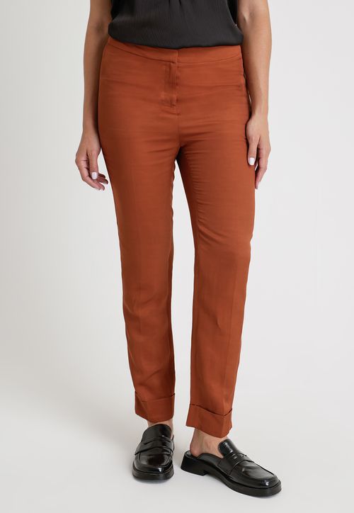 Pantalón De Mujer Ceitán Mezcla De Lino Color Tostado
