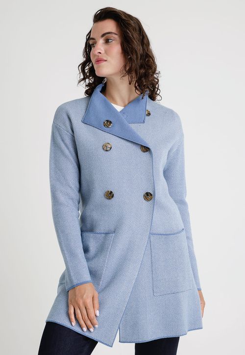 Tejido De Mujer Modelo Cara Color Celeste