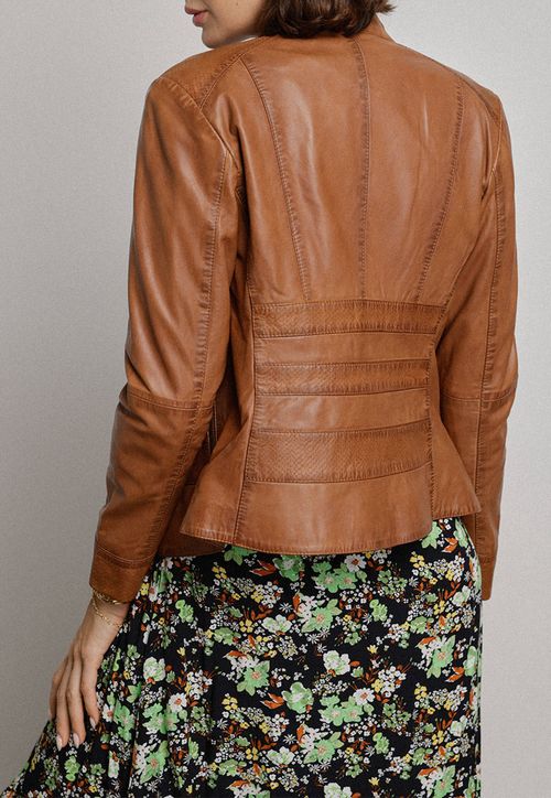 Chaqueta De Cuero Lotus Camel
