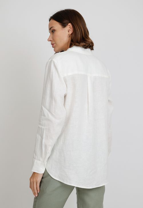 Blusa De Lino Cea Blanco