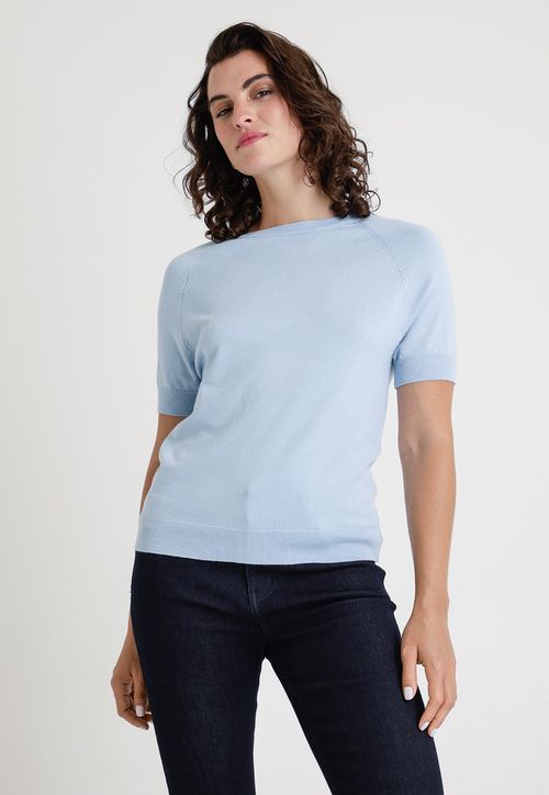 Polera De Mujer Modelo Nidos Color Celeste