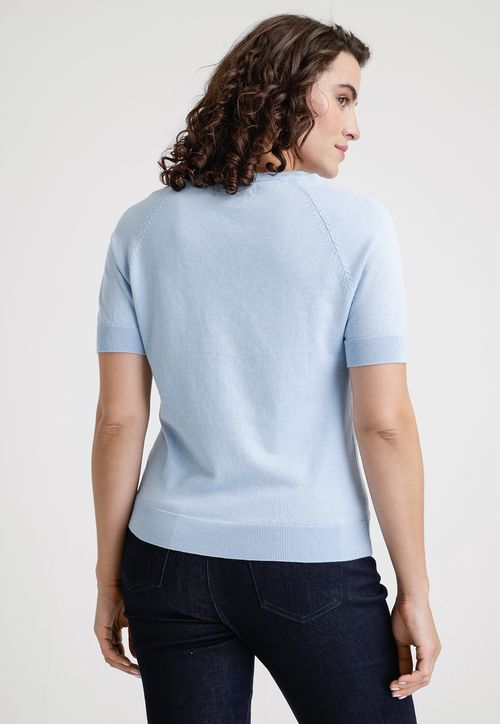 Polera De Mujer Modelo Nidos Color Celeste