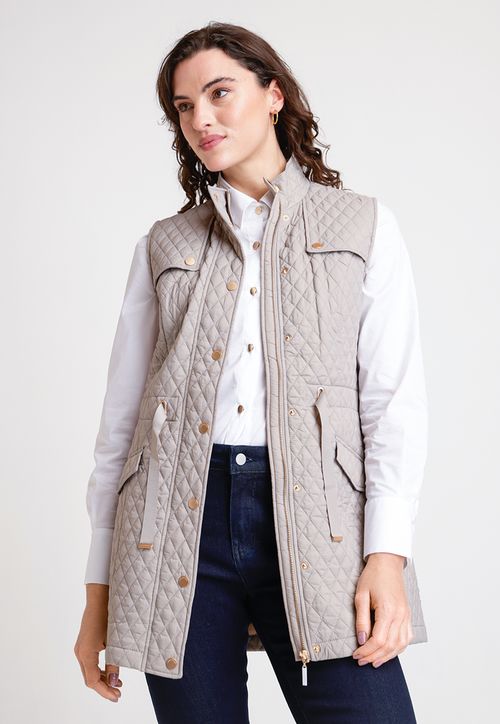 Chaqueta Sin Mangas de Mujer Modelo Siena Color Beige