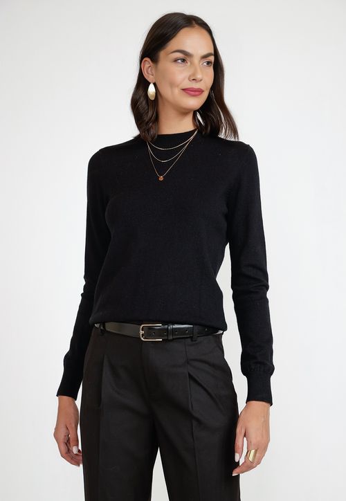 Sweater Mujer Algodón Negro