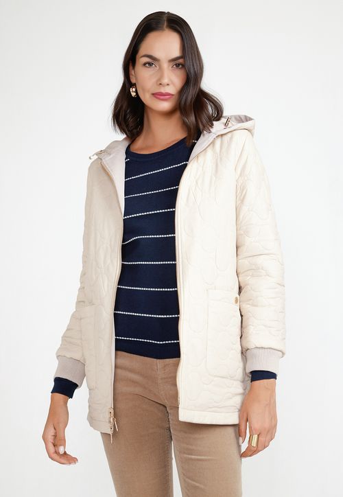 Parka Reversible Mujer Nylon Beige