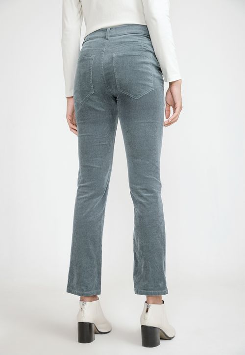 Pantalón Cotelé Mujer Algodón Dusty Blue