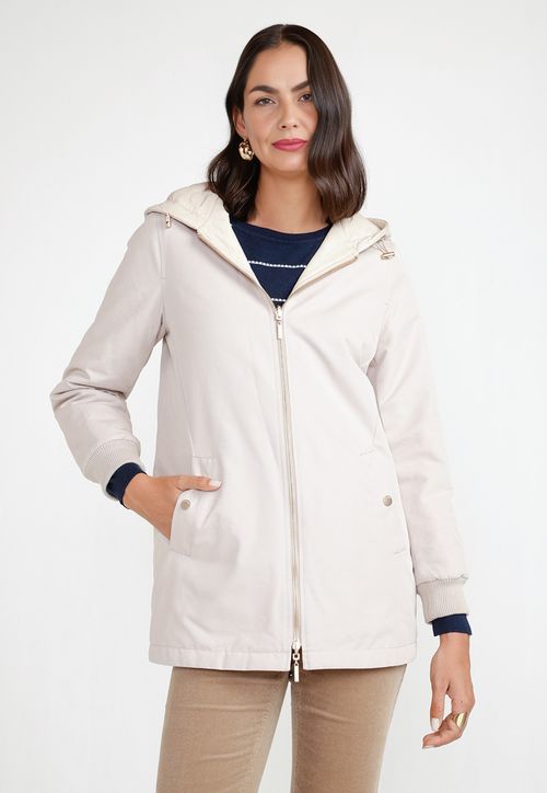 Parka Reversible Mujer Nylon Beige