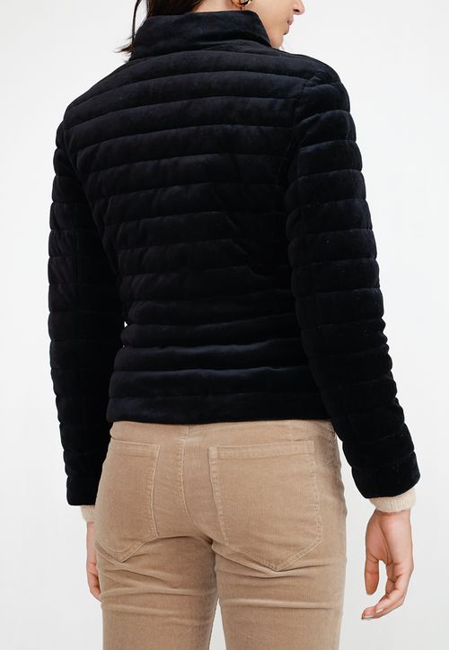 Parka Acolchada Mujer Algodón Negro