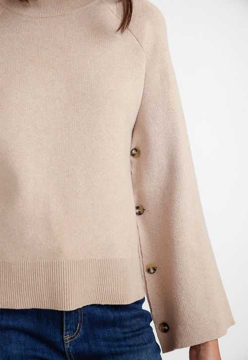 Sweater Mujer Algodón Beige