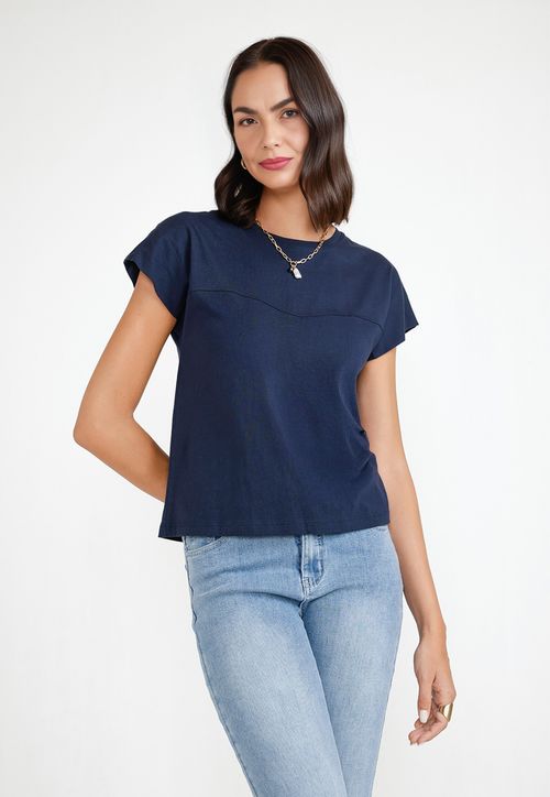 Polera Mujer Algodón Peruano Navy