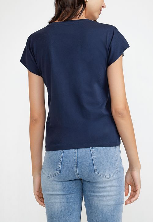 Polera Mujer Algodón Peruano Navy