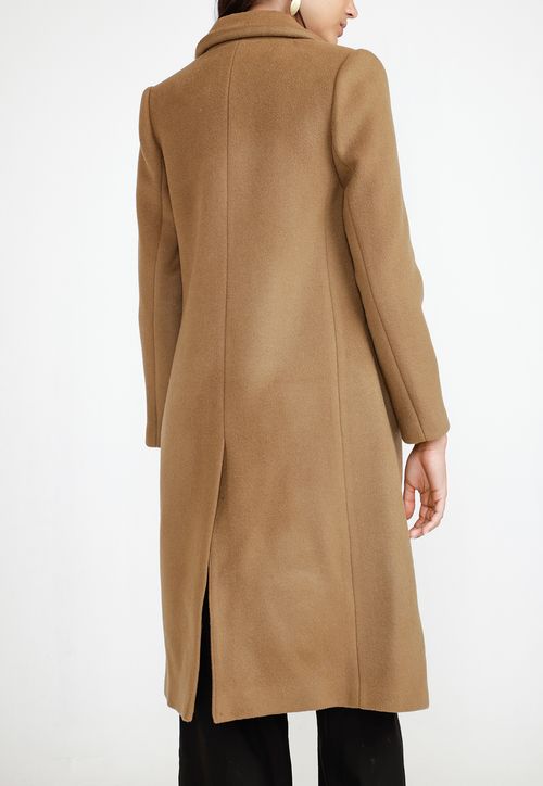 Abrigo Mujer Lana Camel