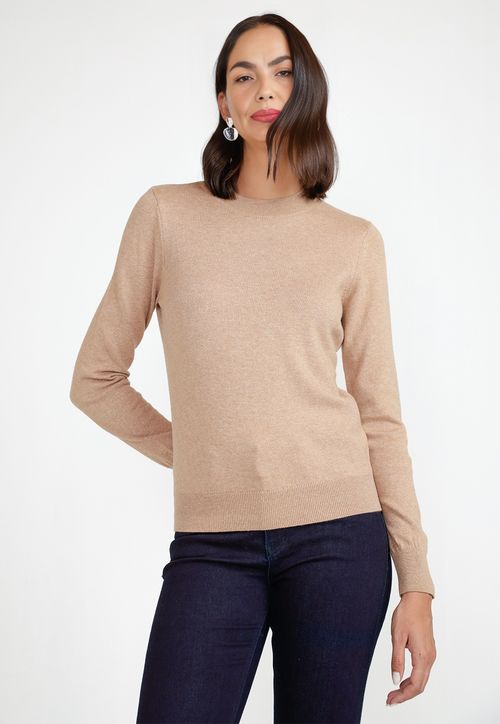 Sweater Mujer Algodón Camel