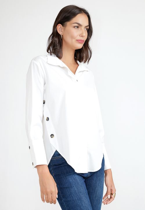 Blusa Mujer Algodón Blanco