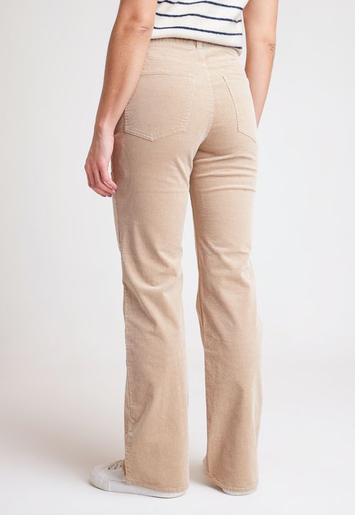 Pantalón Mujer Ishang Cotelé Beige