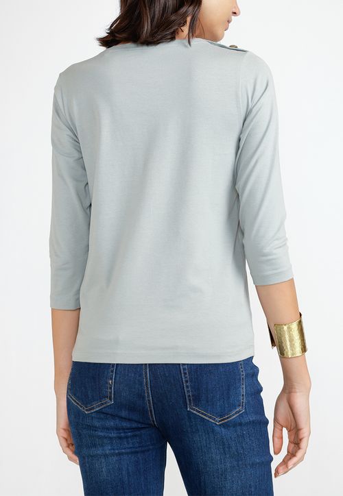 Polera Manga 3/4 Mujer Algodón Peruano Verde