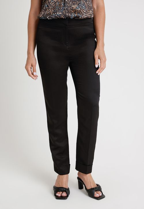 Pantalón De Mujer Ceitán En Mezcla De Lino Color Negro