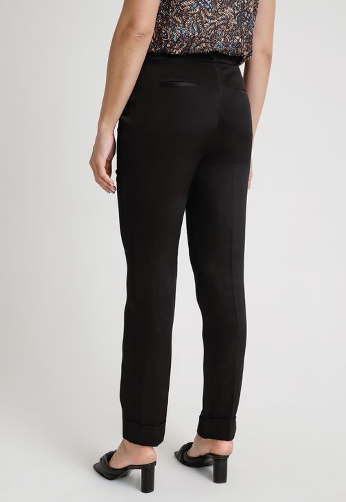 Pantalón De Mujer Ceitán En Mezcla De Lino Color Negro