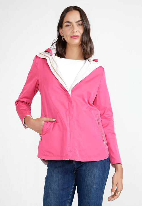 Chaqueta Mujer Reversible Eva Crema/Fucsia