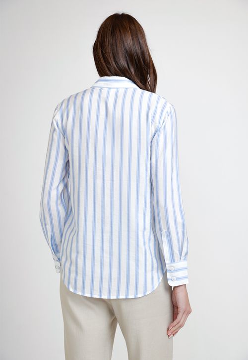 Blusa de Mujer Modelo Samara Color Blanco-Celeste