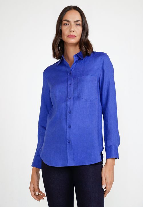 Blusa Mujer Cea Lino Azulino