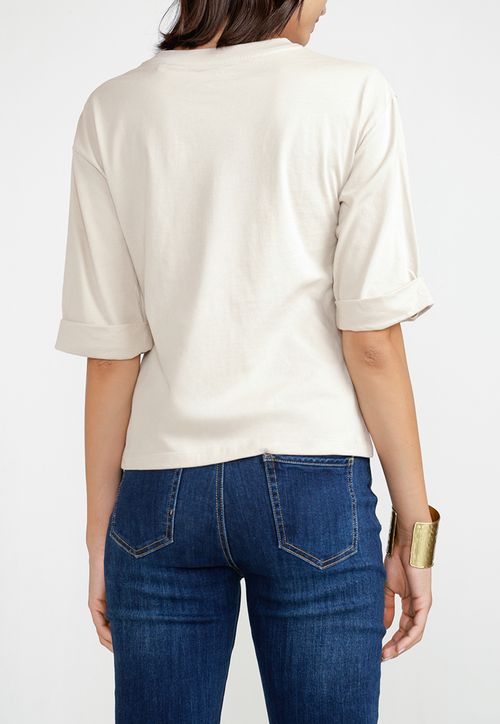 Polera Mujer Algodón Peruano Beige