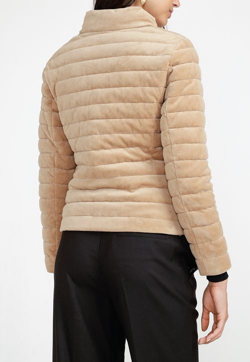 Parka Acolchada Mujer Algodón Beige