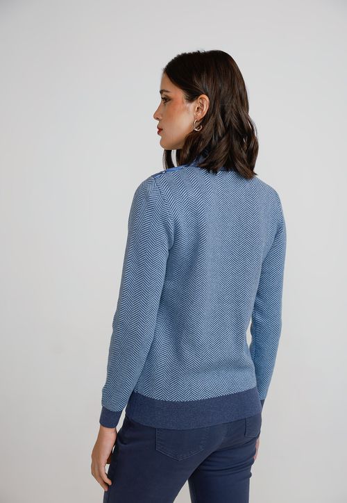 Sweater Mujer Algodón Celeste