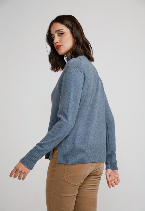 Sweater Mujer Lana Celeste