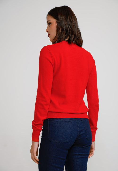 Sweater Mujer Algodón Rojo