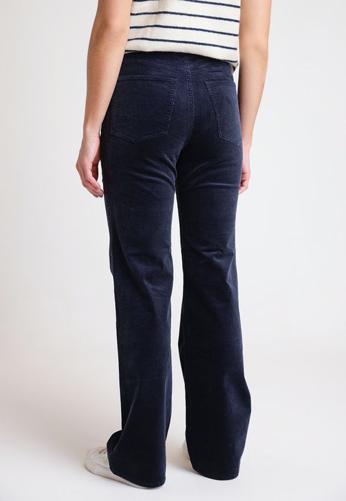 Pantalón Mujer Ishang Cotelé Marino