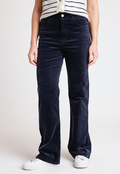 Pantalón Mujer Ishang Cotelé Marino