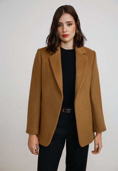 Blazer Mujer Lana Camel