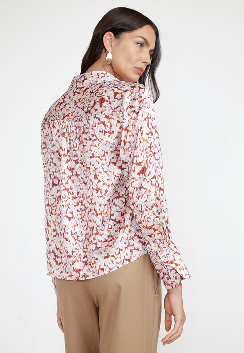 Blusa Mujer Estampada Naranjo