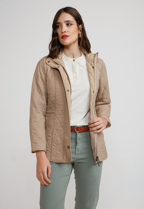 Parka Ligera Mujer Nylon Beige