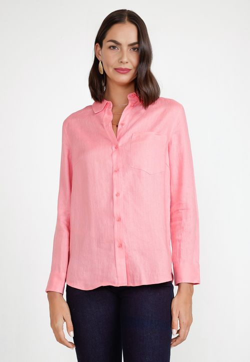 Blusa Mujer Cea Lino Coral