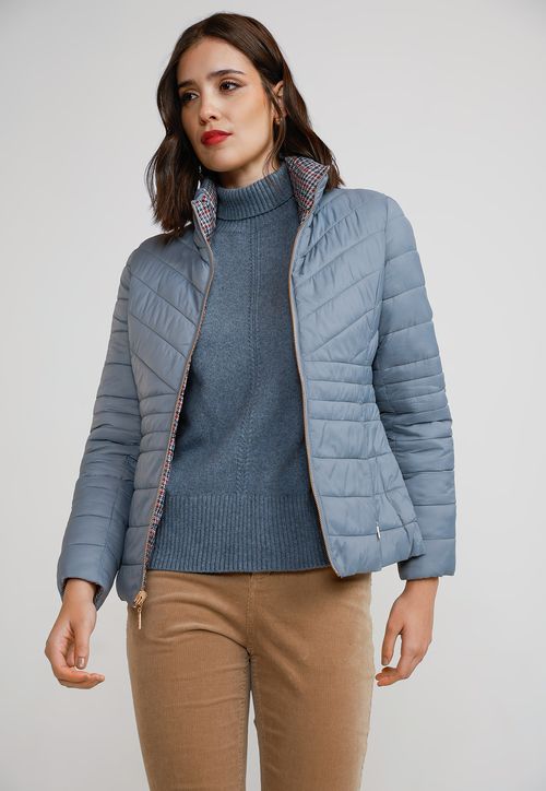 Parka Reversible Mujer Poliéster Dusty Blue