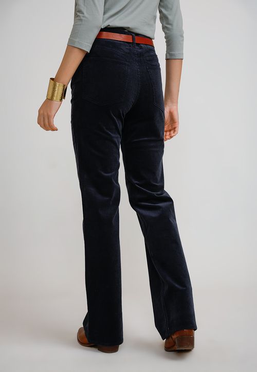 Pantalón Mujer Ishang Cotelé Marino