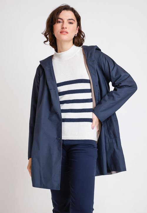 Impermeable De Mujer Modelo Salermo Color Marino