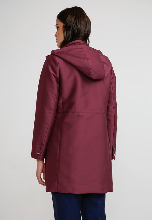 Parka Gruesa Mujer Poliéster Burdeo