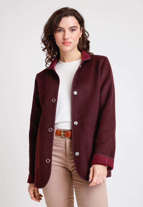 Chaquetón De Mujer Reversible Marlee Color Burdeo
