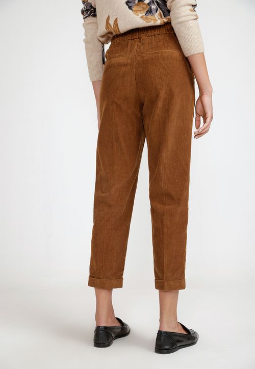 Pantalón Cotelé Mujer Algodón Camel