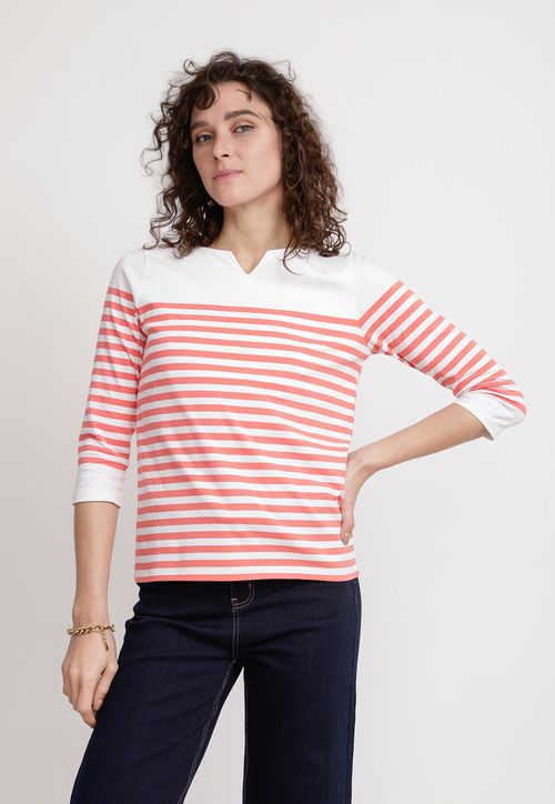 Polera Mujer Málaga Algodón Peruano Coral
