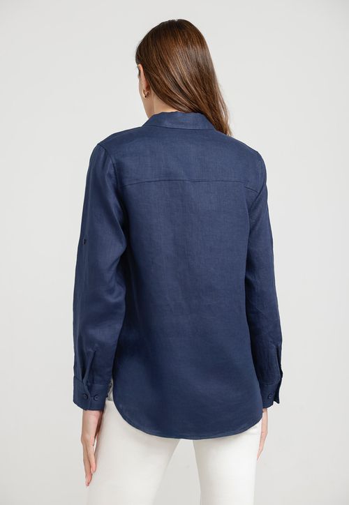 Blusa Mujer Cea Lino Navy