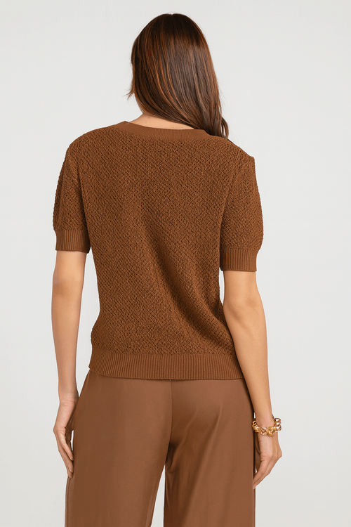 Tejido Mujer Pia Algodón Camel