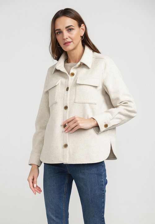 Chaquetón Mujer Abelia Lana Beige
