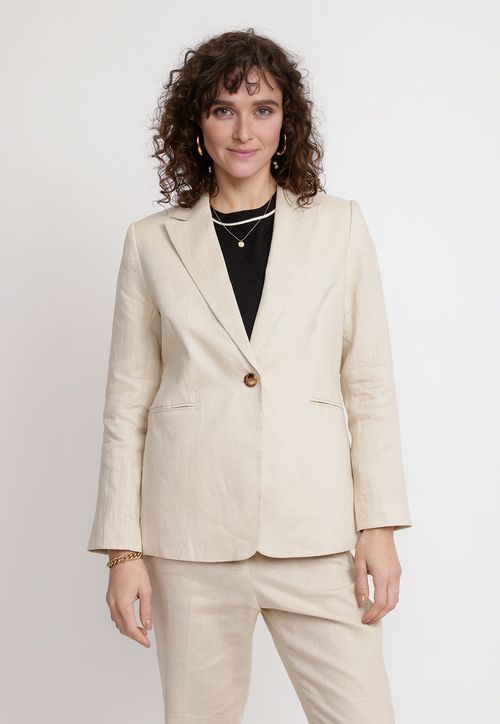 Blazer Mujer Celine Lino Beige