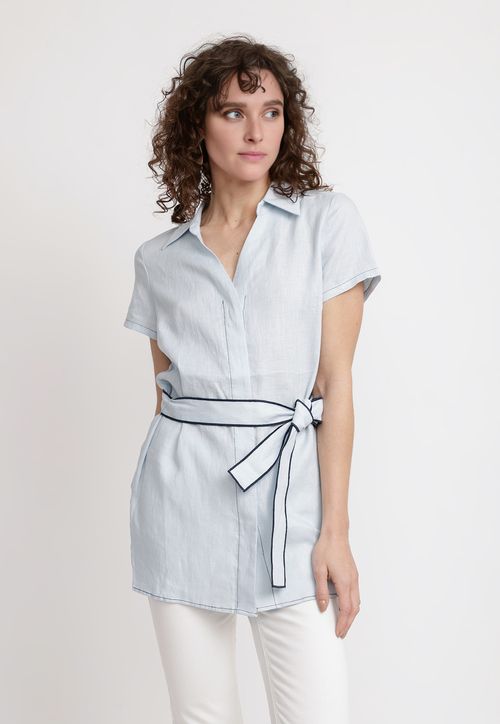 Blusa Mujer Pau Lino Celeste