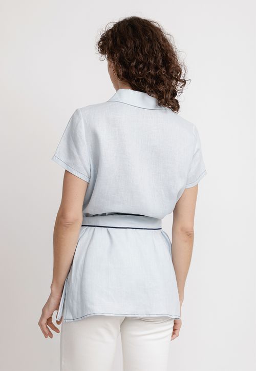 Blusa Mujer Pau Lino Celeste